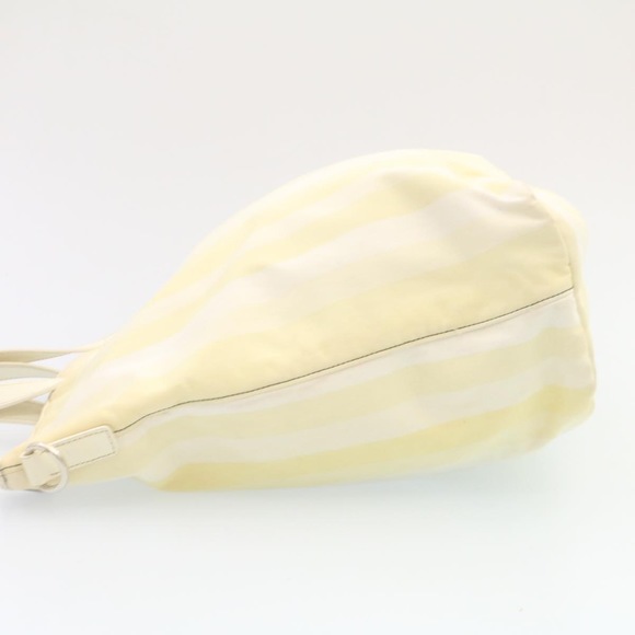 PRADA 2Way Shoulder Bag Hand Bag Canvas Yellow White Auth ar6192 - Picture 3 of 16
